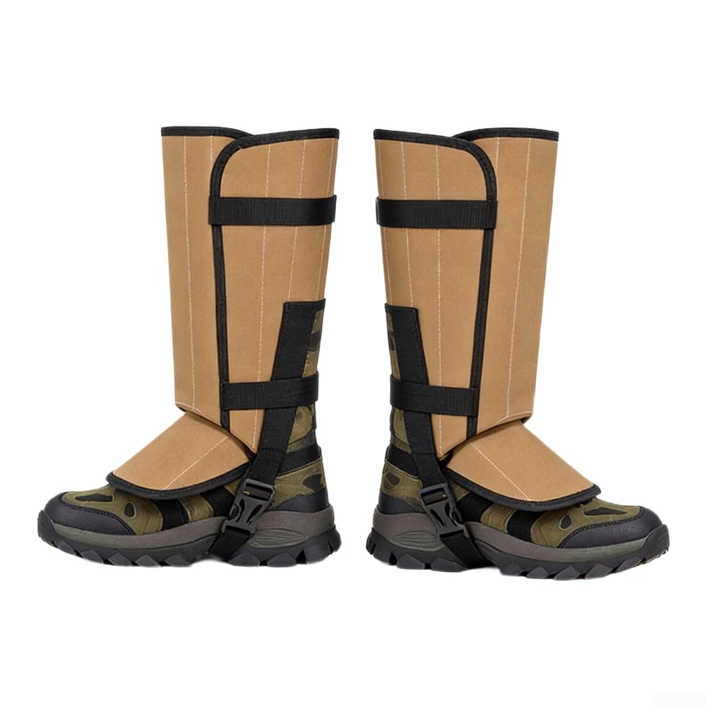 Polainas de caza impermeables, 500D Oxford ajustables, polainas de pierna de senderismo para hombres, polainas resistentes para botas de serpiente para camping, M/L (naranja)