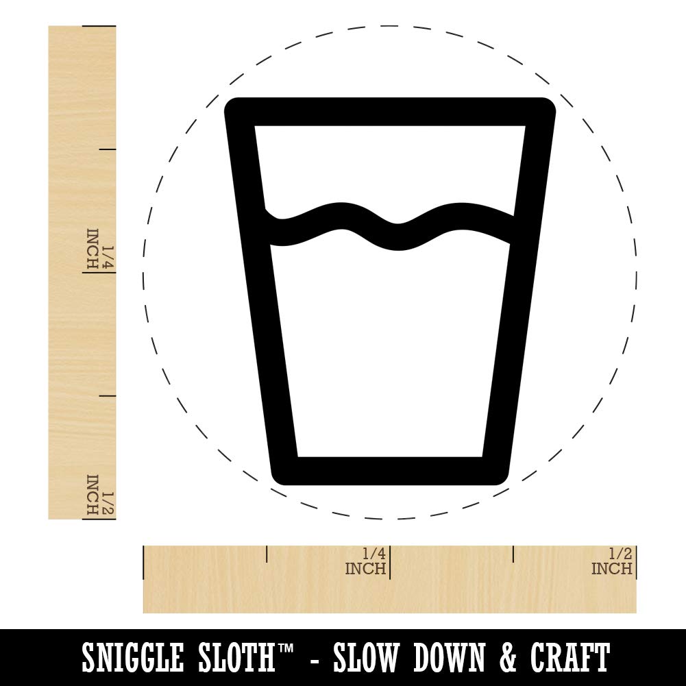 Water Glass Cup Rubber Stamp for Stamping Crafting Planners - 1/2 Inch Mini