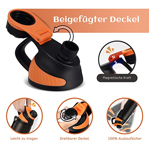 Miniatura 2 de Fjbottle Botella Agua Acero Inoxidable Con Tapa Magnética 1l, 800ml, 600ml, 400ml Sin Bpa Botella Termica Para Niños, 1500ml Deportiva Termo