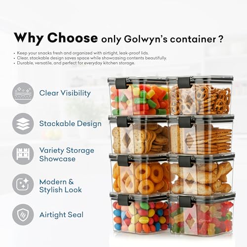 Image of GOLWYN KITCHEN STORAGE CONTAINER SET AIR TIGHT (500 ML SET OF 12), PLASTIC