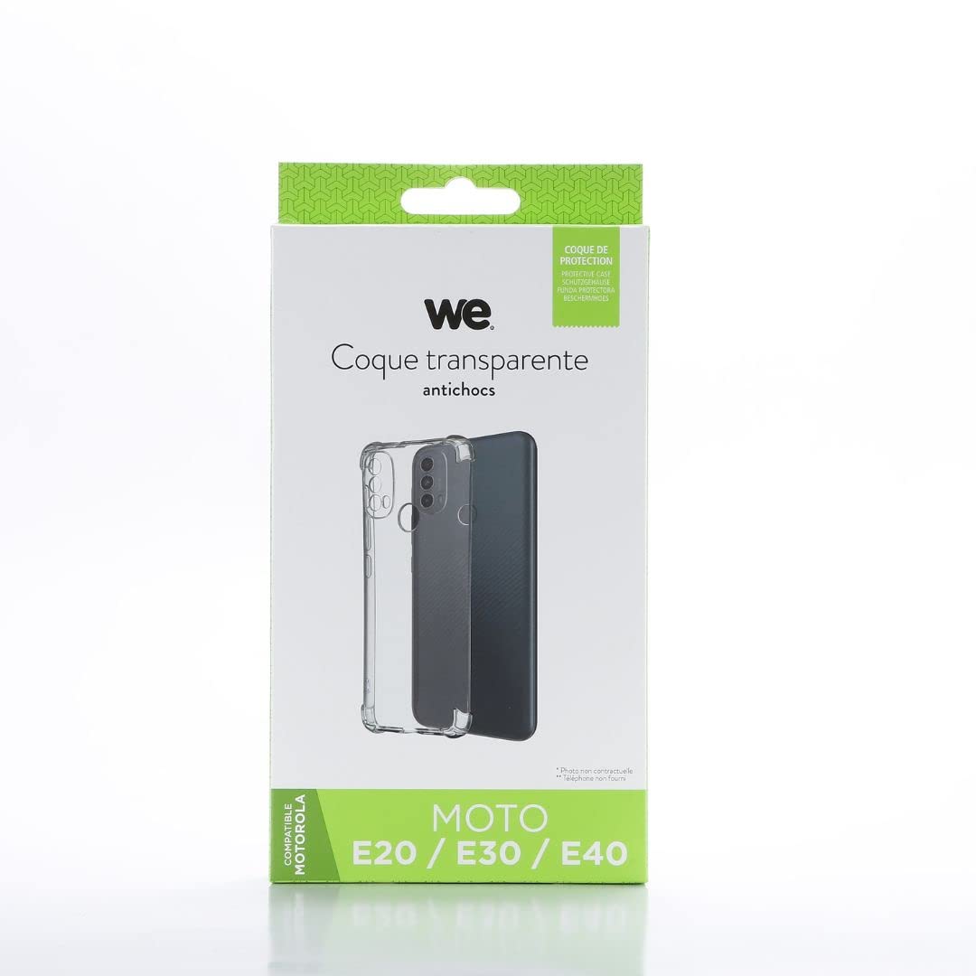 WE Custodia protettiva TPU Motorola E20 / E30 / E40: trasparente: anti-urto, ultra resistente, semi-rigida, aspetto del telefono conservato