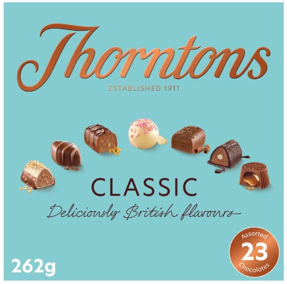 Thorntons - Cesta de chocolate clásica, regalos de Navidad, regalos de chocolate para mujeres, hombres, leche, blanco, caja de selección de