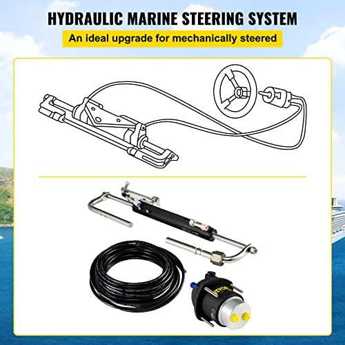 Bestauto Hydraulic Steering Kit 90Hp Hydraulic Outboard Steering Kit With Helm Pump Cylinder Marine Steering System Kit #TOP2