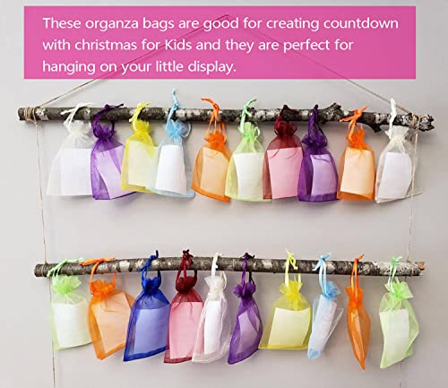 Image of Dealglad 50pcs Drawstring Organza Jewelry Candy Pouch Christmas Wedding Party Favor Gift Bags (3x4 inch, Mixed Color)