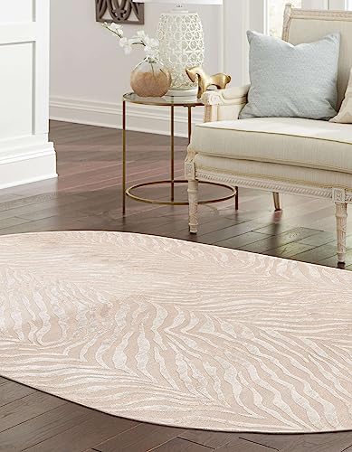 Tapete Oval Finsbury Collection 5'3" x 8' Beige miniatura 4