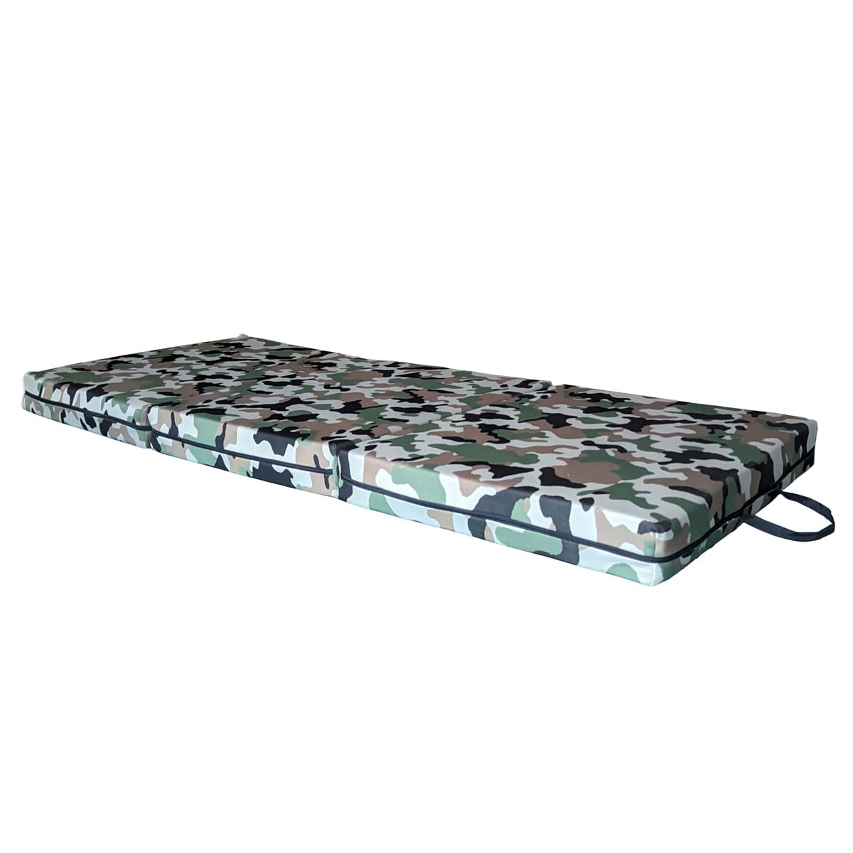 GEEMMA s.r.l. Materasso pieghevole futon, materassino da campeggio mimetico sfoderabile antimacchia. Materassino per ospiti inattesi 140x200x10 cm