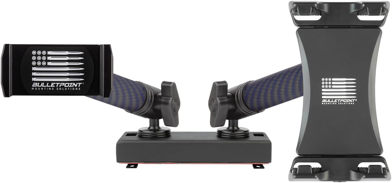 Bulletpoint Dash Mount Cell Phone + Tablet Holder Bundle RAM Truck Compatible (2019+ 1500, 2500, 3500 and TRX) with 20mm Ball Mounts - Compatible with iPhone and Android Smartphones & Tablets