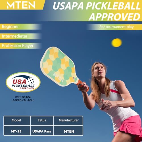 Image of MTEN Pickleball Paddles Set of 2 /4 /1, USAPA Approved Fiberglass Rackets