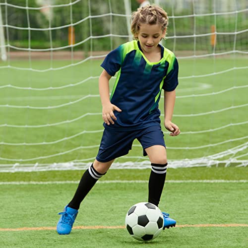 JABASIC Kids Outdoor Soccer Cleats Athletic Firm Ground Football Shoes2