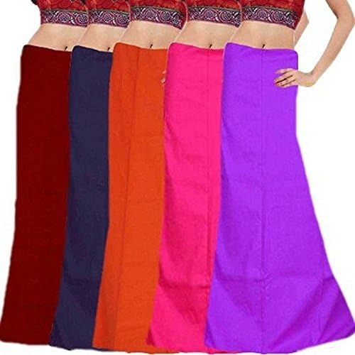 JUST CLIKK Women Cotton Saree Underskirt (Pack of 5) (60_Assorted_Free Size)
