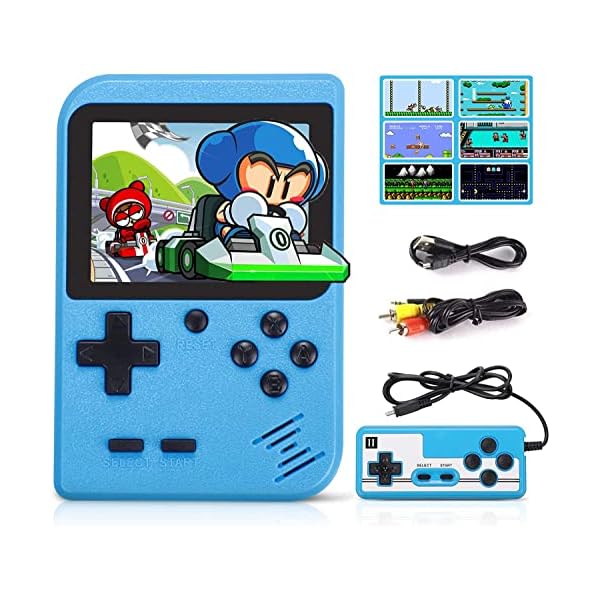Fivejoy-Azul-o-Rojo-Consola-de-Juegos-Portatil-Consola-Retro-400-Juegos-Clasicos-Juegos-Electronicos-Portatiles-Soporte-TV-Juegos-Portatiles-y-Dos-Jugadores
