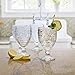 Fitz and Floyd Trestle Glassware Ornate Goblets, 4 Count (Pack of 1), Clear