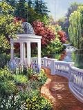 Ceramic Backsplash Tile Mural Garden Landscape Kitchen/Bathroom/Shower - Garden Gazebo - Laurie Snow Hein