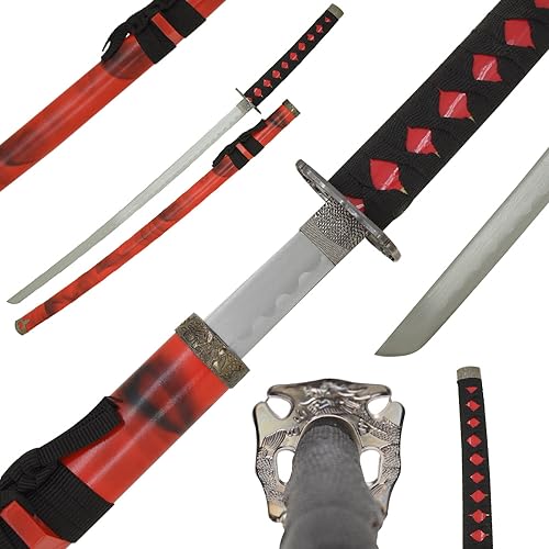 Snake Eye Tactical Two Tone Samurai-Katana Sword w/Free Sword Stand (Red)