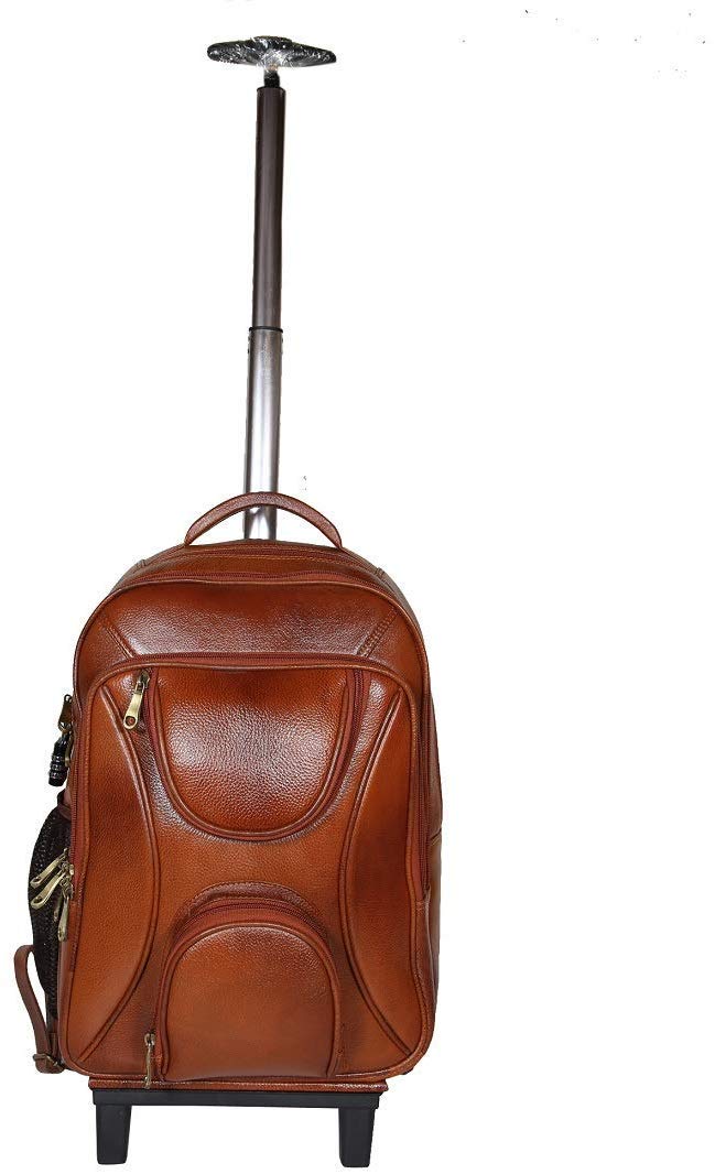 Da leather villa Leather Backpack For men office use (H 17x L 12x W 6) Inches with 16 inches laptop compartment (Tan Trolley) (B083GZLBFW) Amazon Price History, Amazon Price Tracker