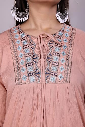 Image of Women's Casual Floral Printed Shirt | Button-Down Collar Three-Quarter Sleeve Top | Stylish Trendy Printed Shirt for Women | Relaxed Fit Cotton Shirts | Western Style Tops