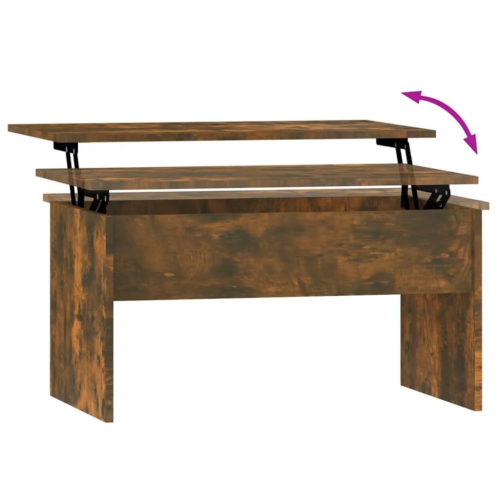 vidaXL Mesa de Centro Mesita Auxiliar Consola Lateral Salón Sofá Sala de Estar Café Muebles Mobiliario Contrachapado Roble Ahumado 80x50,5x41,5 cm
