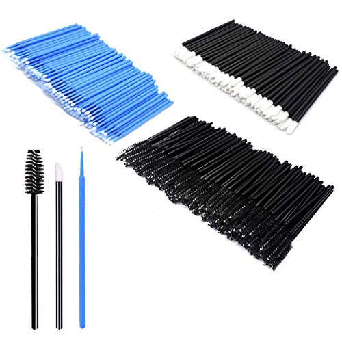 300 ensembles de pinceaux de maquillage Brosse à lèvres jetable Brosse à cils noire Nettoyant pour faux cils (300PCS-Q) Cover