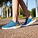 Women's Orthopedic Walking Shoes for Foot Pain: Supportive Casual Sneakers for Outdoor Hiking, Soft Sport Fashion Sneakers with Adjustable Lace-Up Blue Size 6