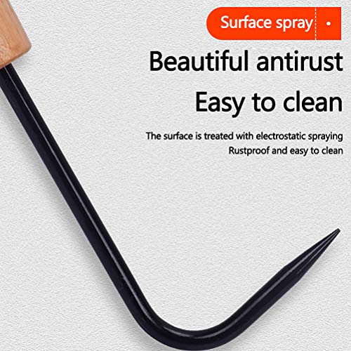 Yunobi Hand-Unkrautjäter, Einzelklaue, Gartenhaken, Wurzelentferner, Kultivator mit Holzgriff