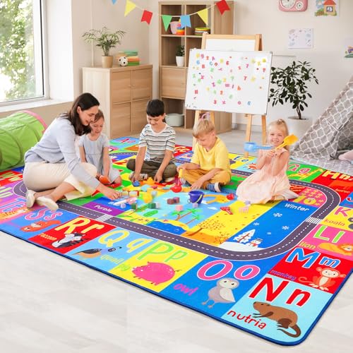 HOMORE Kids Rug, 7x10 ABC Rugs for Playroom Educational Rug