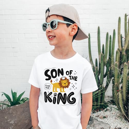 Son Of The King Boys Christian Shirt with Cute Lion | Bible Verse Inspired Design | Sunday School & Church Outfit | Toddler & Youth Graphic Tee | Christian Gift4
