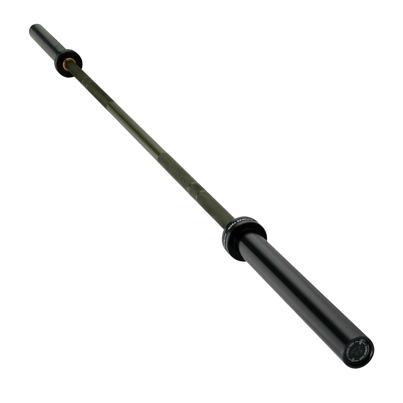 Barra Olímpica Verde 2.2 m – 50 mm – 8 Rodamientos – Carga Máx. 454 kg – Acero Cromado – Powerlifting, Halterofilia, Crosstraining – Fitness Tech