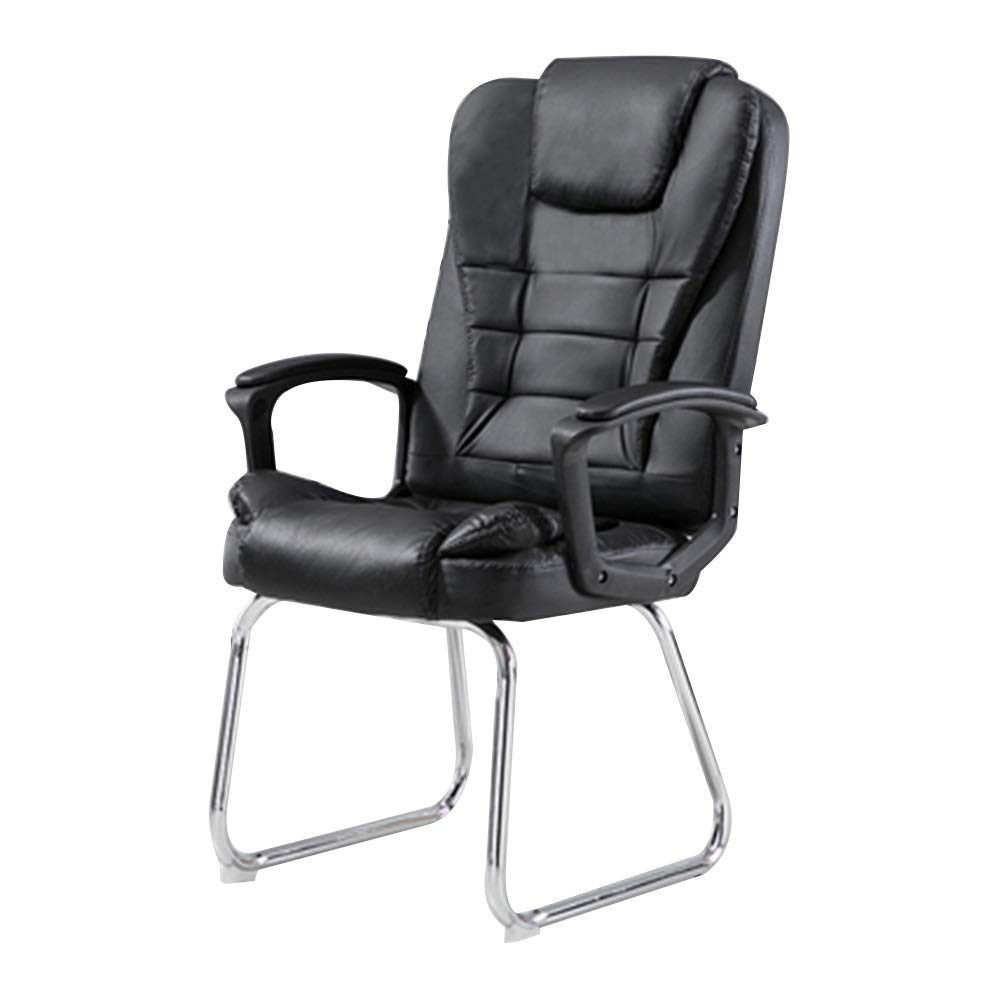 Fotel Komputerowy Fotel Biurowy Do Komputera Krzesło Z Łukową Nogą Ergonomiczne Krzesło Biurowe Podwójne Siedzisko Poduszka Projekt Wysokie Oparcie Pu Skórzane Krzesło Do,Black