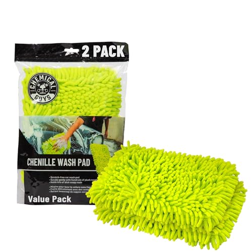Chemical Guys Chenille Microfiber Wash Pad (2 Pack) Scratch-Free Extra Plush Wash Pads for Gentle Car Cleaning & Maximum Suds Absorption