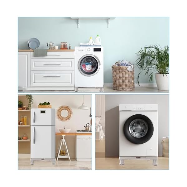 JMIATRY Verstellbare Waschmaschine Sockel, Untergestell für Waschmaschine, Waschmaschinensockel mit 4 Füßen, Waschmaschine Sockel für Kühlschrank Trockner Gefrierschrank – Bild 8