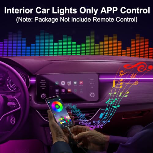 Interior Car LED Strip Lights APP Control, 5 in 1 RGB Ambient Lighting Kit - Image 4
