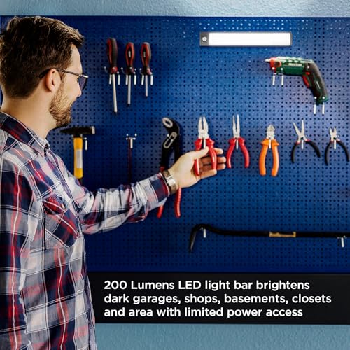 BLACK+DECKER Rechargeable Motion Sensor Light Bar, 200 Lumens Magnetic LED Closet Lights, Wireless Under Cabinet Lighting for Garage, Hallway, Closet & Basement, (1) - image 6