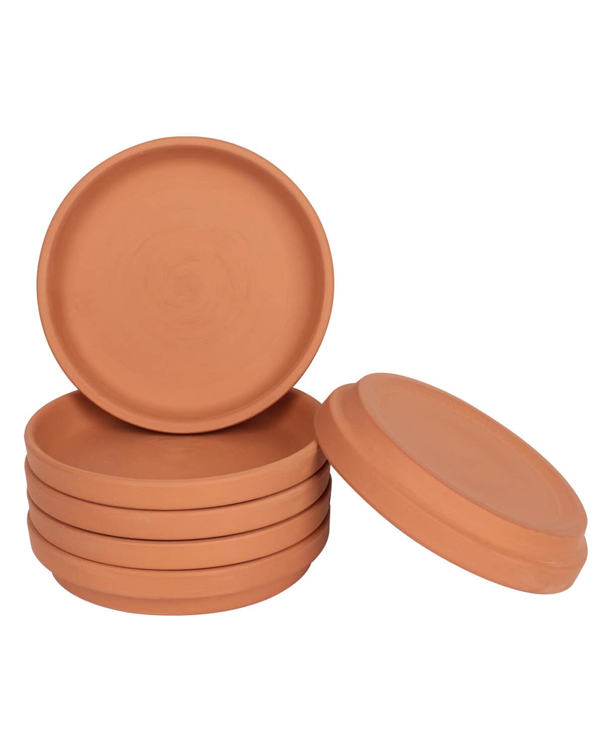 vensovo Lot de 6 petites soucoupes pour pot de fleurs en terre cuite de 12,7 cm, plateaux de fleurs en argile parfaits pour pot de fleurs de 10,2 cm, 11,4 cm, 12,7 cm avec trou de drainage
