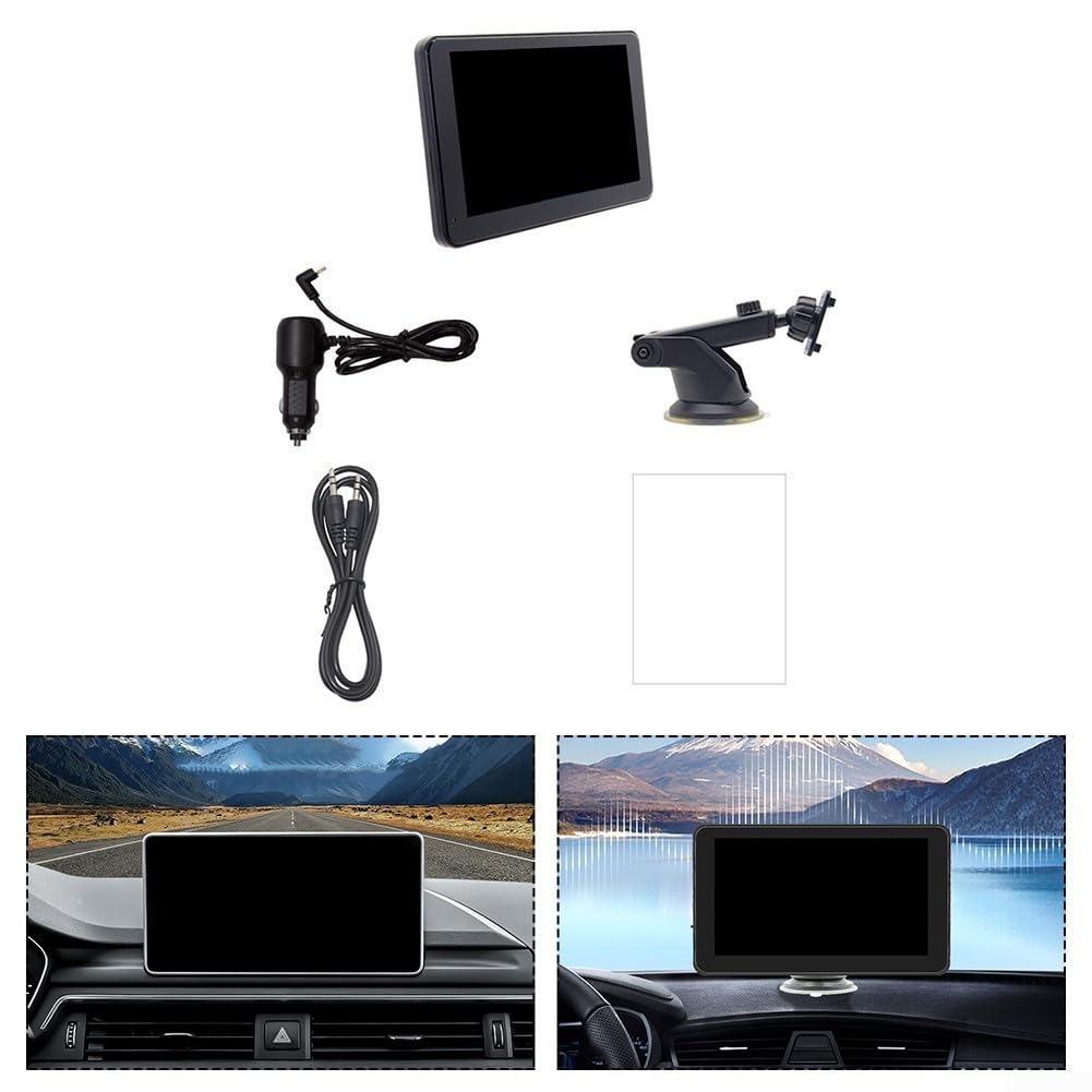 Lettore MP5 portatile da 7 pollici con video di retromarcia HD wireless per CARPLAY e per ANDROID Auto 2.5D IPS Schermo 5.4 WiFi6 Altoparlante incorporato per cruscotto del veicolo