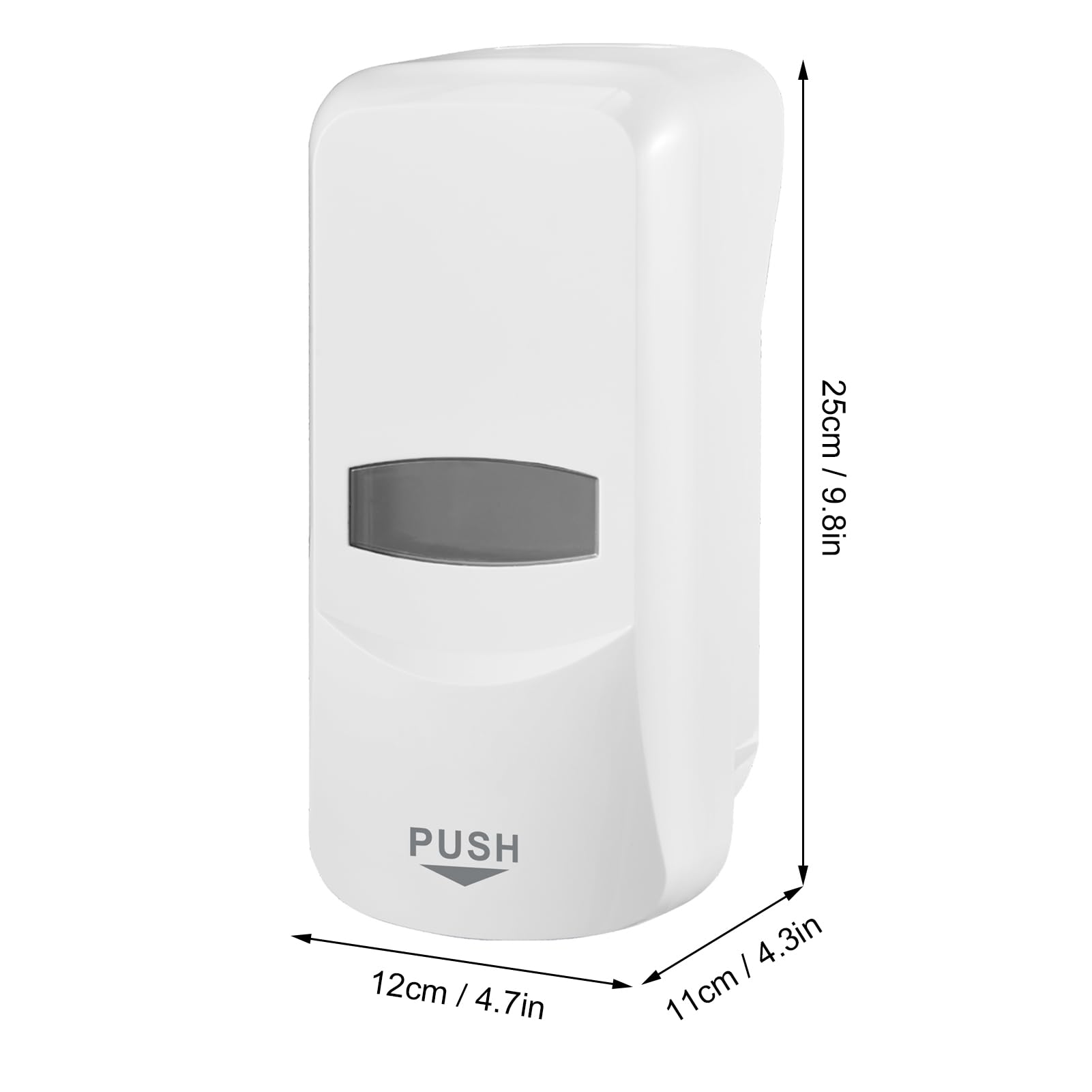 Dispensador de Jabón Manual para Jabón Líquido Espuma de Mano Cocina Baño Montaje en Pared 1L con Botón Grande