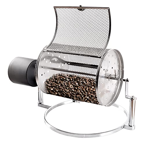 IUBGFTO Tostadora de café eléctrica Tipo Tambor, de Acero Inoxidable de Primera Calidad automatizada, para Uso doméstico, Granos pequeños, Frijoles, maní, nueces, Granos de café, máquina para Hornear