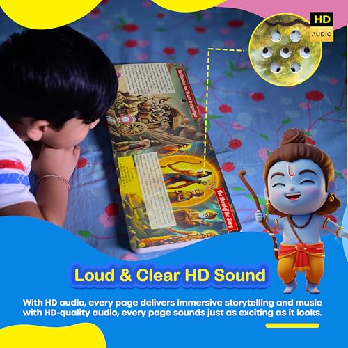 Image of Kiddale My First Musical Ramayan for Kids| English + Hindi Sound Book | 28 Audio Buttons, Shlokas & Moral Stories | Mythology Learning Gift for Toddlers Age 3-8yrs