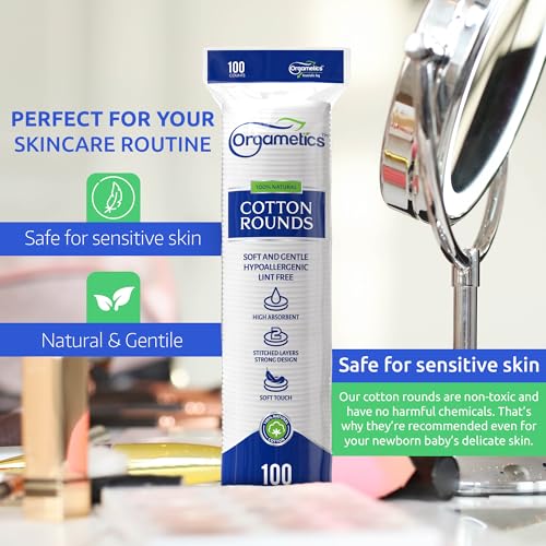 Orgametics Cotton Rounds, 100% Natural Turkish Cotton Premium Makeup Remover And Facial Cleansing Round Pads thumb #2