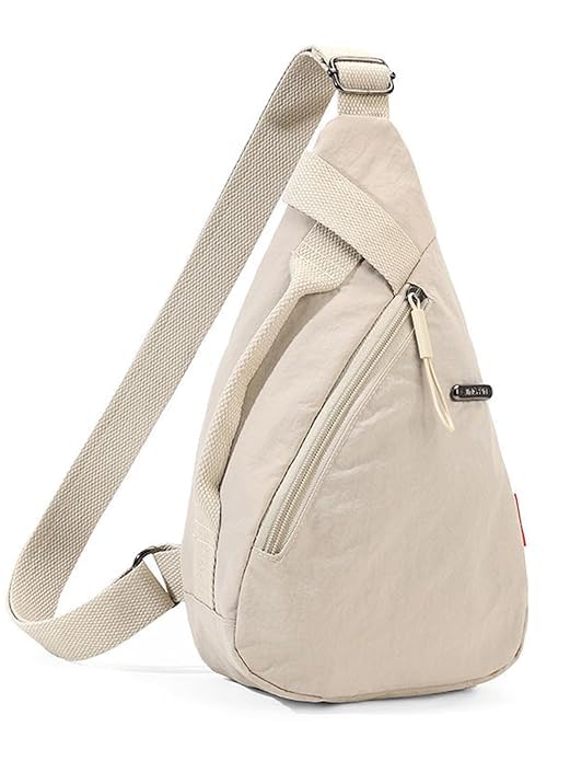 Angle Crossbody Sling Bag, Beige, Wear Resistant Fabric, 32x20x9 cm, Adjustable Shoulder Strap, Multi Functional Partition with Hidden Zipper Pocket-image-49