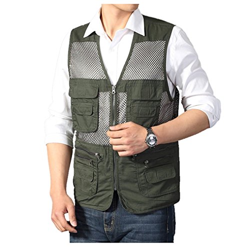 Image of Kedera Men's Safari Fishing Vest Summer Outdoor Mesh Work Journalist's Vest Jacket