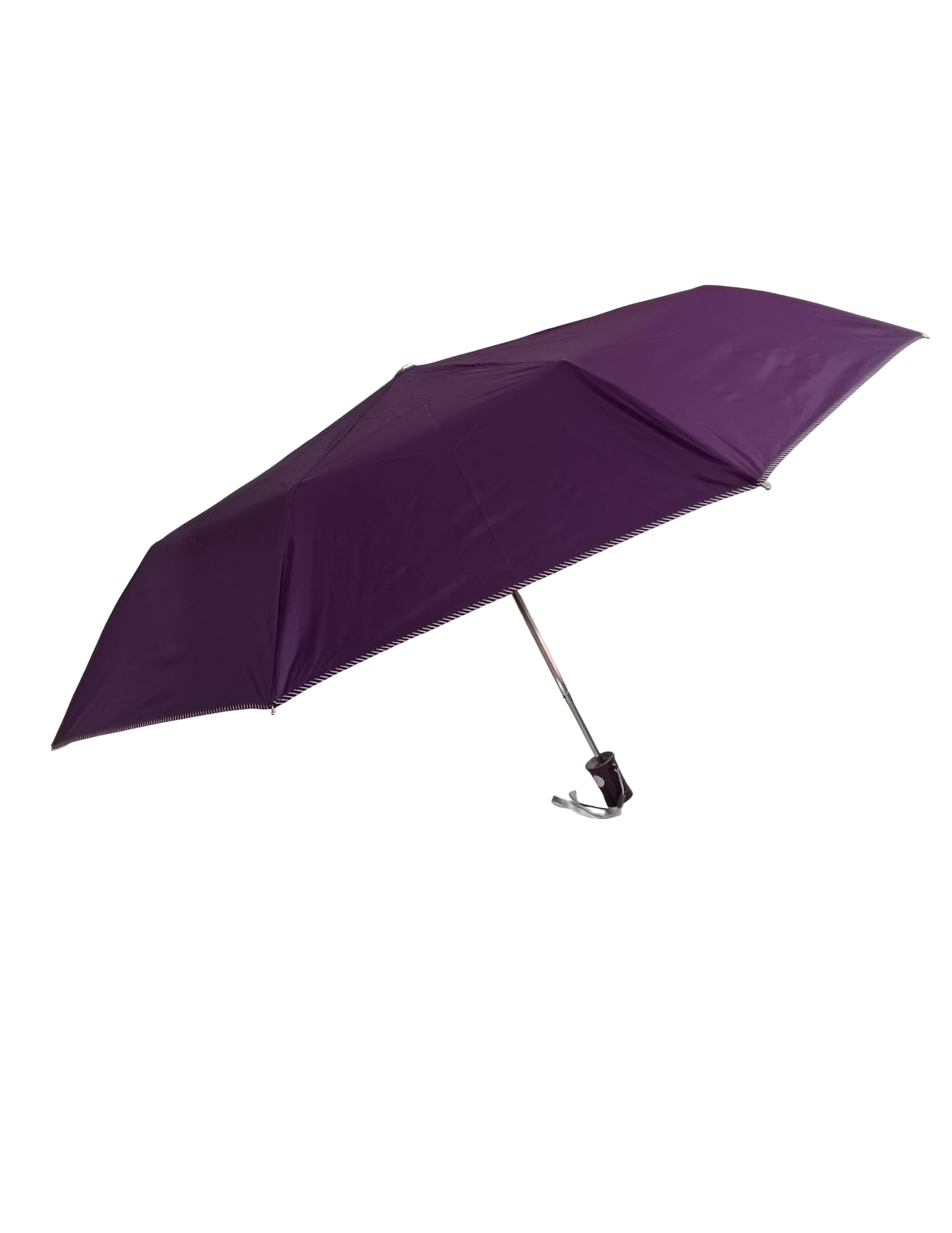 Compact Foldable Umbrella, Pink, Portable Travel Umbrella with Striped Edge Trim-image-42