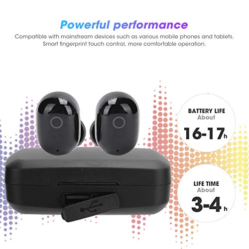 Fone de ouvido Bluetooth, fone de ouvido intra-auricular fácil de carregar e armazenar, controle de