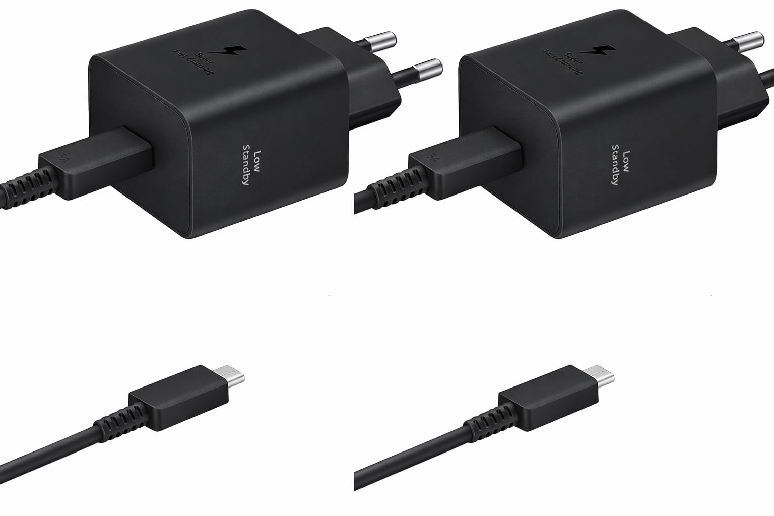 Ładowarka 45 W, kompatybilna z Samsung, Super Fast Charging, Port USB-C, EP-T4511 (przewod), czarna, 3 szt