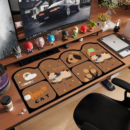 デスクマット レザー調 マウス対応 テーブルマット デスク 学習机 PC机 キーボード マウスパッド 大型 50*100cm 防水 ノートパソコン お手入れ簡単 事務所 家庭用 画像01 滑り止め