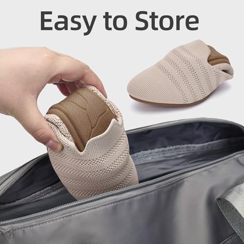 Image of poemlady Women's Ballet Flat Shoes Dress Shoes Knit Round Toe Slip On Ballerina Walking Flats Shoes for Woman Low Wedge Casual