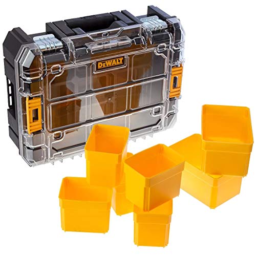 DeWalt DWST1-71194 Organizador con Tapa Transparente TSTAK V, Negro, Naranja