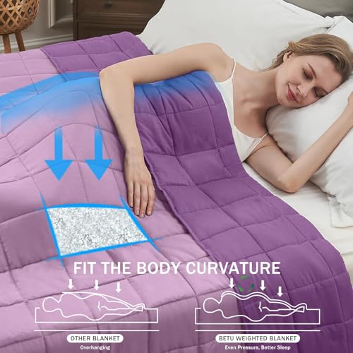 Purple Weighted Blanket for Adults 25lbs, 88"x104", Cal King Cooling Heavy Throw Blanket for 220-280lbs, Microfiber Soft Thick Big Blankets Weighted Comforter Gift for Sleeping