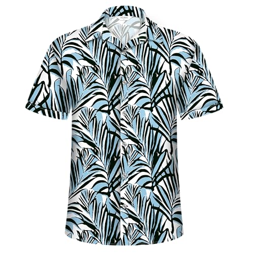 Image of Hawaiian Shirt for Men Tropical Shirts Summer Beach Button Down Short Sleeve Luau Aloha Floral Cruise Vacation Outfit 2026