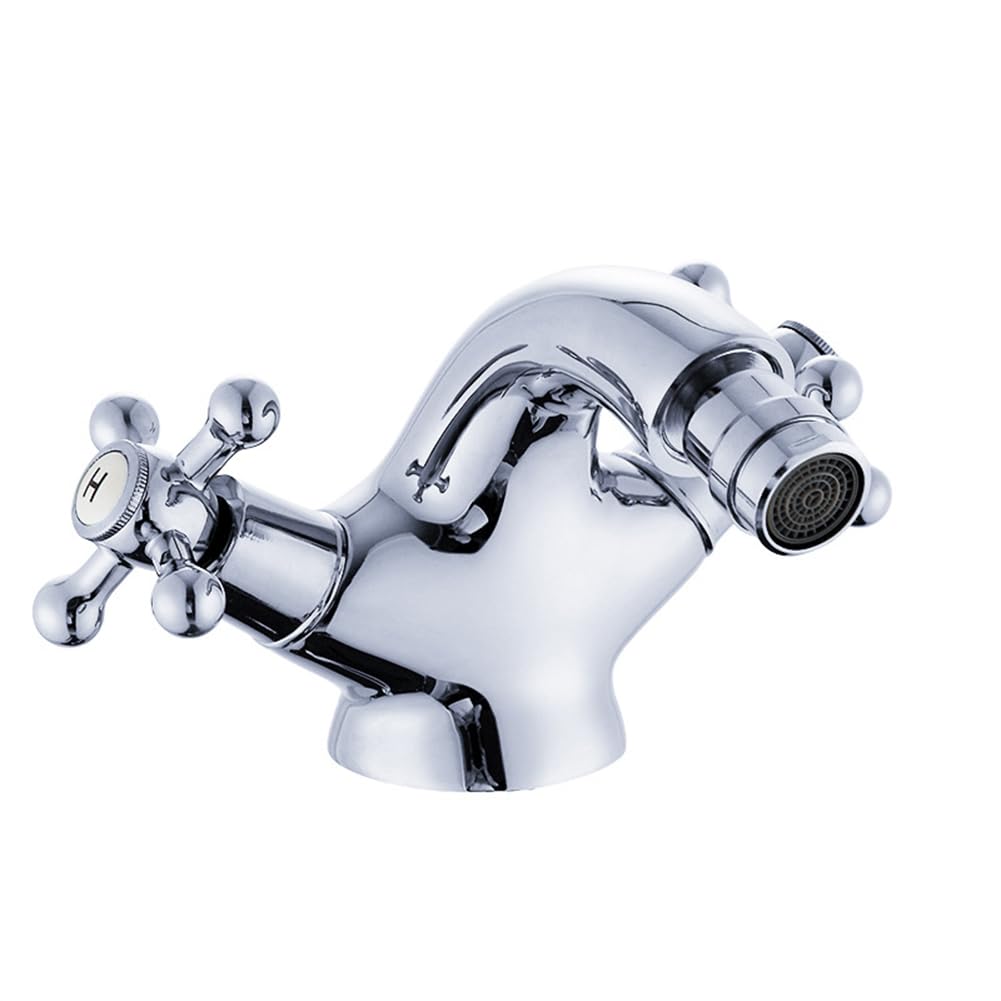 Lakkoakoaa B Asin Taps Idet Tap Athroom Asin Tap 360° Swivel Antique Style Rass Dual Lever Athroom Sink Mixer Faucet, Hot/Cold Water, With Uk Standard Hoses, Chrome