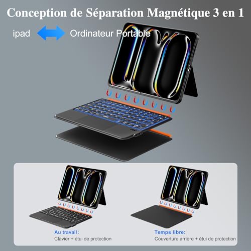 Coque Clavier iPad Pro 11 M4 M5 Support Réglable Protection Tablette 2024 2025